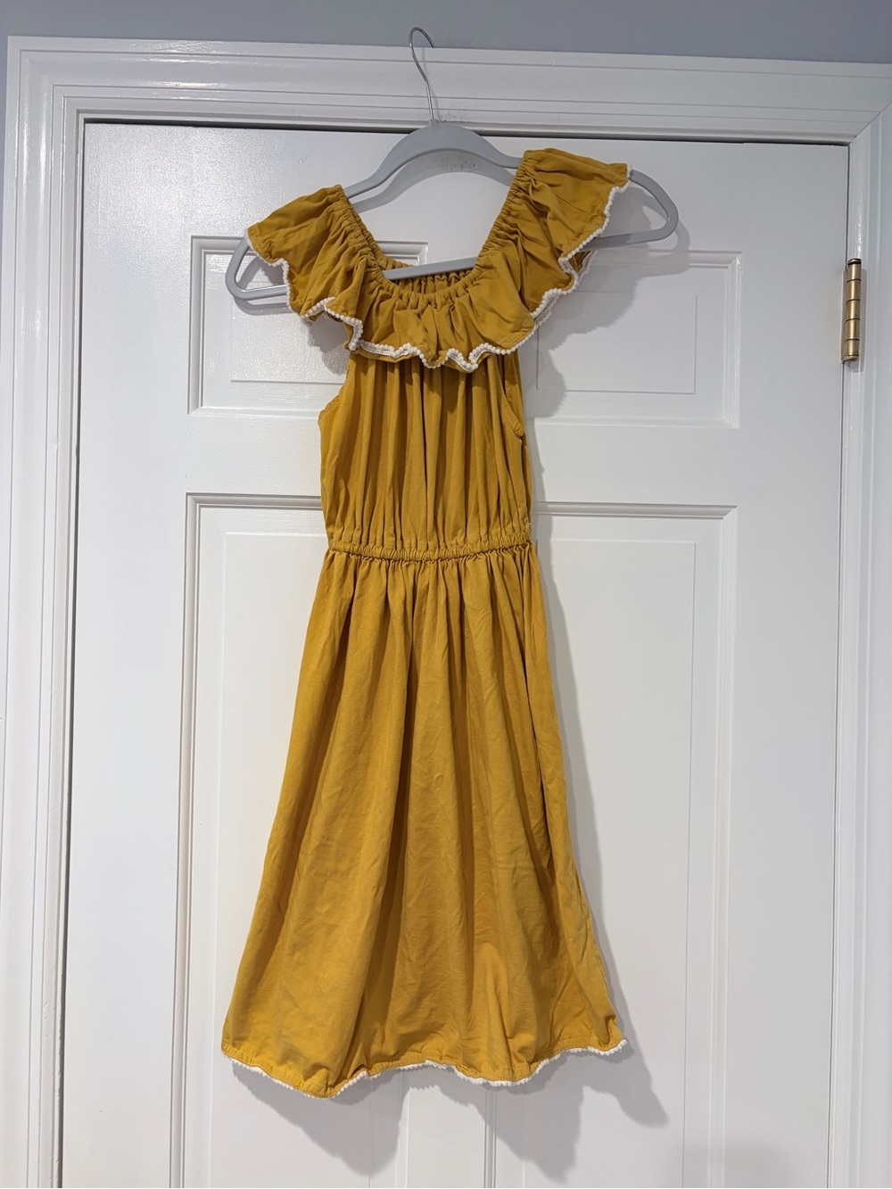 Girls' Yellow Ruffle-Trim Summer Dress